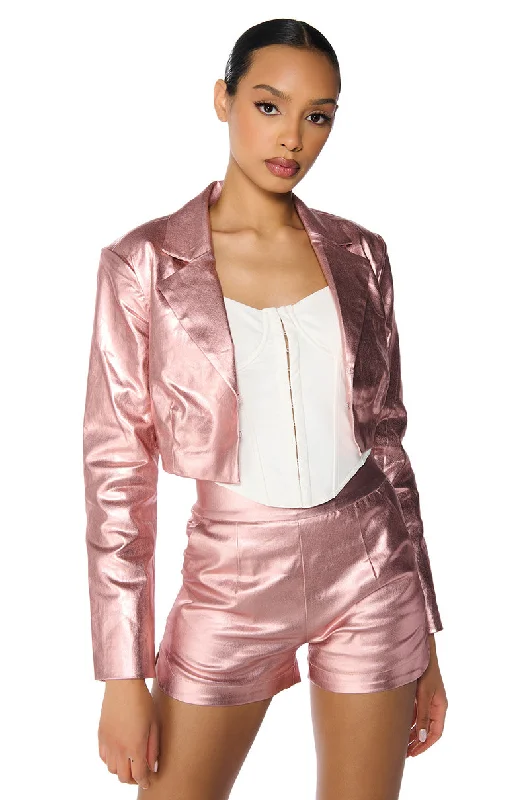 ROMY METALLIC CROP BLAZER